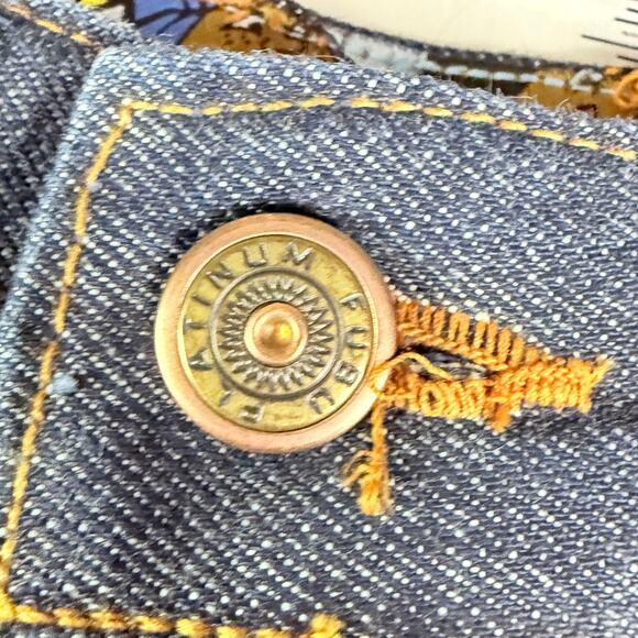 Fubu Platinum Fat Albert Ruby Wide Leg Baggy Denim Jeans Y2K Blue Mens 38x34 EUC - Picture 8 of 12